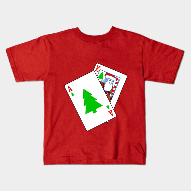 Christmas Blackjack Kids T-Shirt by BRAVOMAXXX